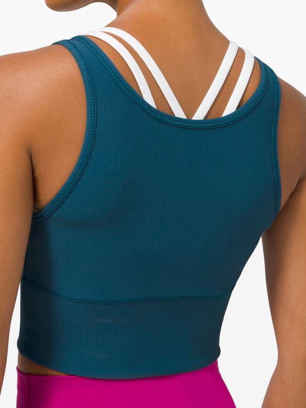 Lululemon Power Pivot Tank *Rib Blue Borealis Reversible Size 4